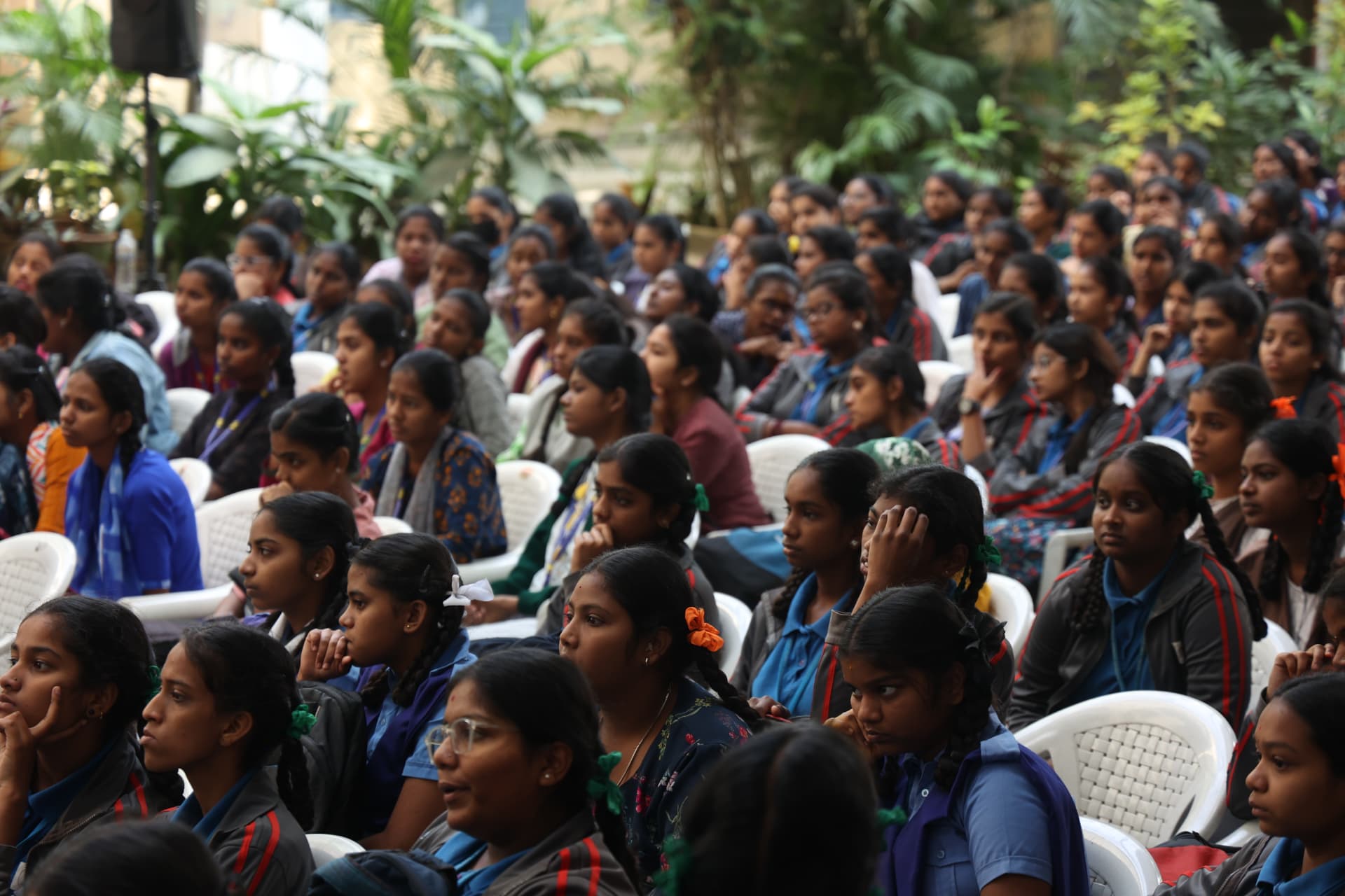 Students gathered for an LXL Ideas learning experience